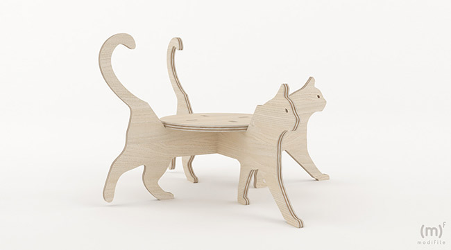 Cat Flowerpot wooden furniture