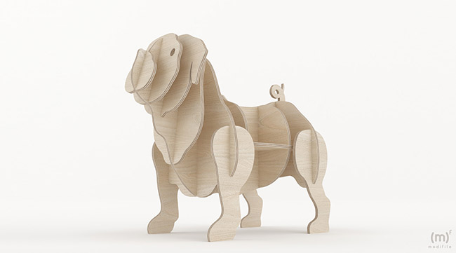 Pug Bulldog wooden furniture