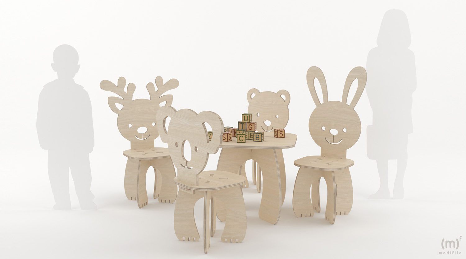 Animals Table wooden furniture